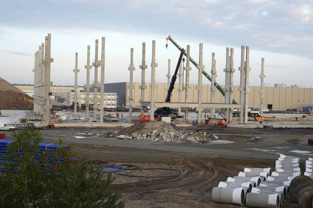 Baustelle der Tesla Gigafactory 4 in Grünheide