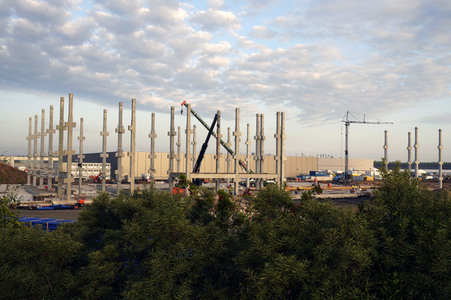 Baustelle der Tesla Gigafactory 4 in Grünheide