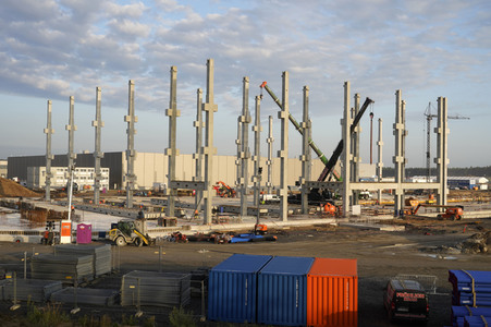 Baustelle der Tesla Gigafactory 4 in Grünheide