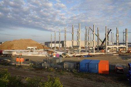 Baustelle der Tesla Gigafactory 4 in Grünheide