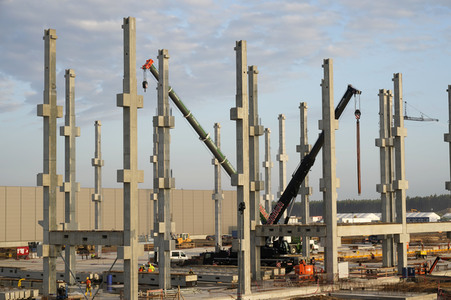 Baustelle der Tesla Gigafactory 4 in Grünheide