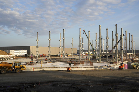 Baustelle der Tesla Gigafactory 4 in Grünheide