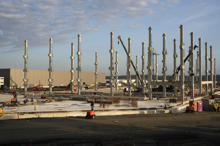 Baustelle der Tesla Gigafactory 4 in Grünheide
