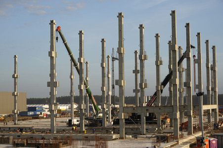 Baustelle der Tesla Gigafactory 4 in Grünheide
