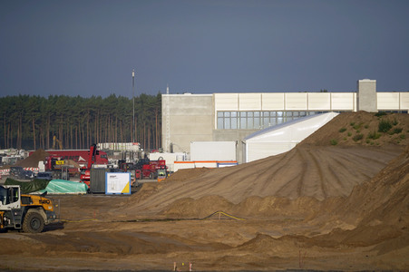 Baustelle der Tesla Gigafactory 4 in Grünheide