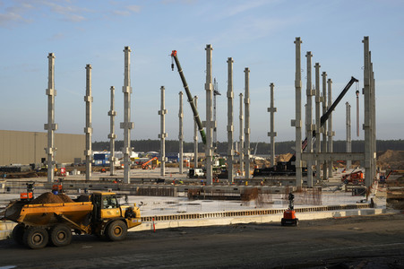 Baustelle der Tesla Gigafactory 4 in Grünheide