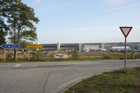 Baustelle der Tesla Gigafactory 4 in Grünheide
