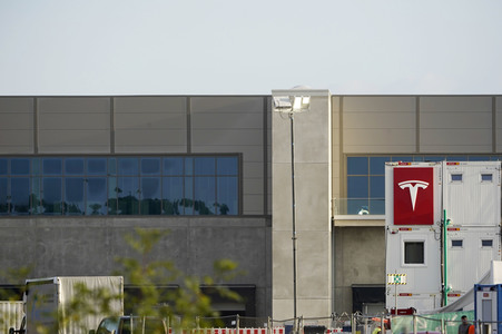 Baustelle der Tesla Gigafactory 4 in Grünheide