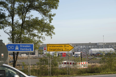 Baustelle der Tesla Gigafactory 4 in Grünheide