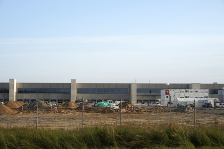 Baustelle der Tesla Gigafactory 4 in Grünheide