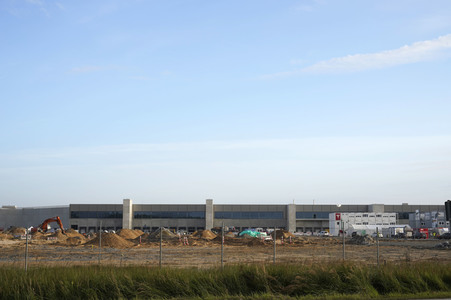 Baustelle der Tesla Gigafactory 4 in Grünheide