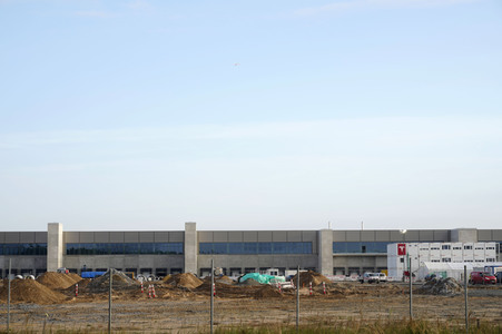 Baustelle der Tesla Gigafactory 4 in Grünheide