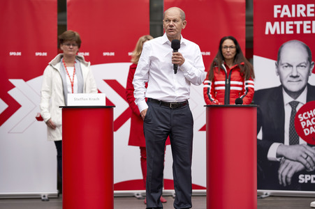 SPD-Wahlkampfveranstaltung mit Olaf Scholz in Lehrte