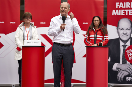 SPD-Wahlkampfveranstaltung mit Olaf Scholz in Lehrte