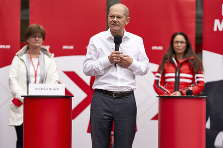 SPD-Wahlkampfveranstaltung mit Olaf Scholz in Lehrte