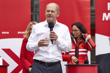 SPD-Wahlkampfveranstaltung mit Olaf Scholz in Lehrte