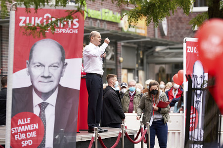 SPD-Wahlkampfveranstaltung mit Olaf Scholz in Lehrte