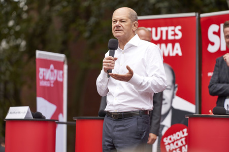 SPD-Wahlkampfveranstaltung mit Olaf Scholz in Lehrte