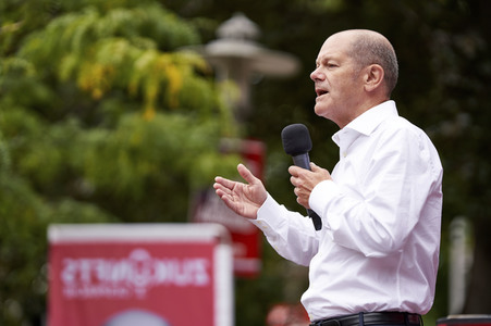 SPD-Wahlkampfveranstaltung mit Olaf Scholz in Lehrte