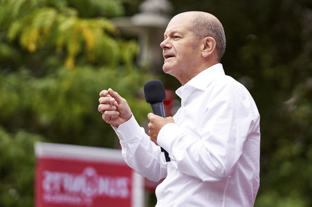 SPD-Wahlkampfveranstaltung mit Olaf Scholz in Lehrte