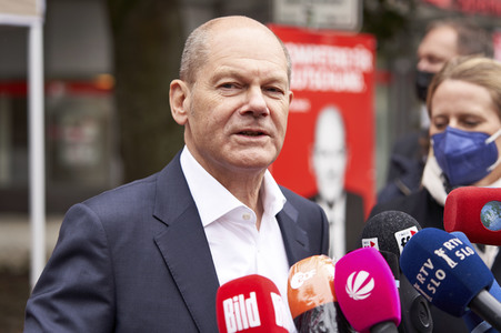 SPD-Wahlkampfveranstaltung mit Olaf Scholz in Lehrte