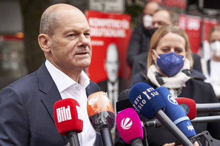 SPD-Wahlkampfveranstaltung mit Olaf Scholz in Lehrte