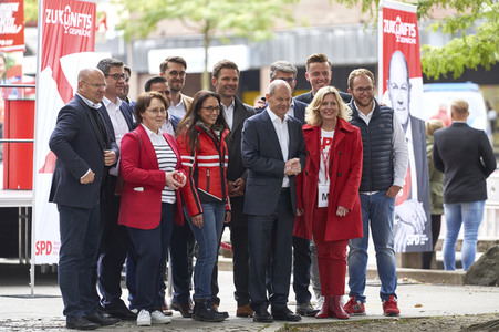 SPD-Wahlkampfveranstaltung mit Olaf Scholz in Lehrte