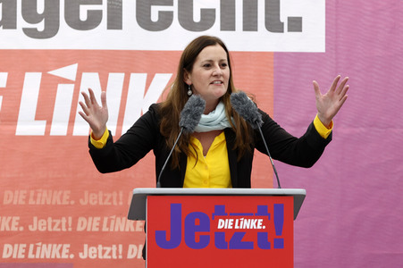 Auftaktveranstaltung zum 48-Stunden-Wahlkampf der Partei Die Linke in Berlin