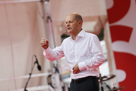 SPD-Wahlkampfveranstaltung mit Olaf Scholz in Köln