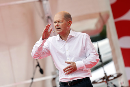 SPD-Wahlkampfveranstaltung mit Olaf Scholz in Köln