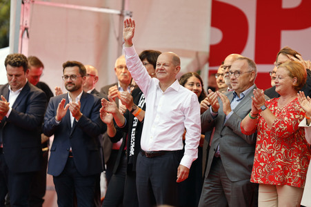 SPD-Wahlkampfveranstaltung mit Olaf Scholz in Köln