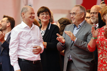 SPD-Wahlkampfveranstaltung mit Olaf Scholz in Köln