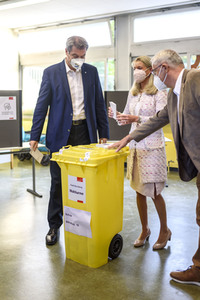 Stimmabgabe von Markus Söder zur Bundestagswahl 2021 in Nürnberg