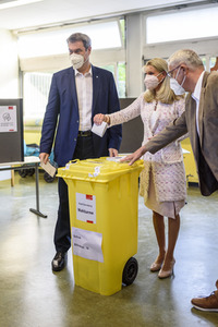 Stimmabgabe von Markus Söder zur Bundestagswahl 2021 in Nürnberg