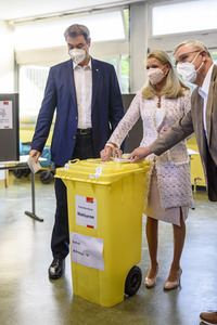 Stimmabgabe von Markus Söder zur Bundestagswahl 2021 in Nürnberg