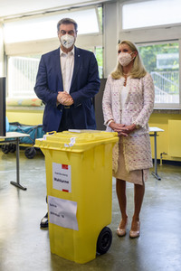 Stimmabgabe von Markus Söder zur Bundestagswahl 2021 in Nürnberg