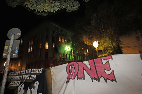 Demonstration gegen Räumung von linkem Wohnprojekt in Berlin