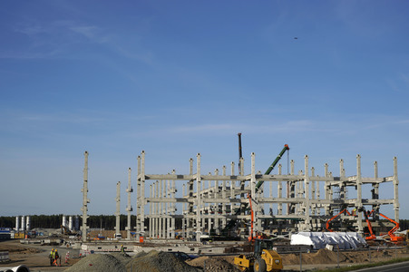 Baustelle der Tesla Gigafactory 4 in Grünheide