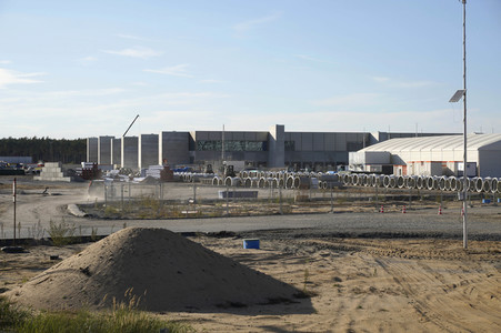 Baustelle der Tesla Gigafactory 4 in Grünheide