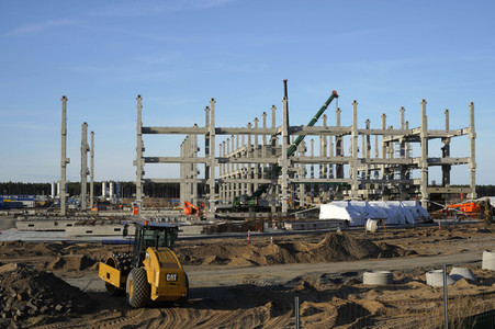 Baustelle der Tesla Gigafactory 4 in Grünheide