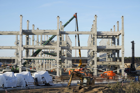 Baustelle der Tesla Gigafactory 4 in Grünheide