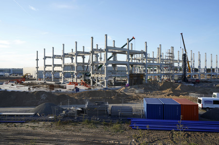 Baustelle der Tesla Gigafactory 4 in Grünheide