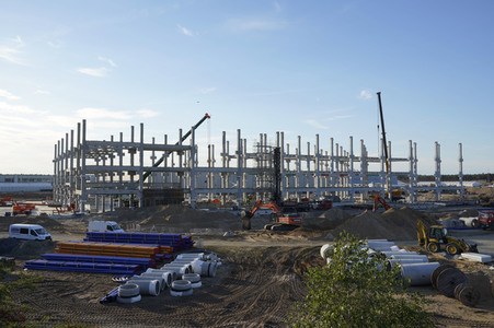 Baustelle der Tesla Gigafactory 4 in Grünheide