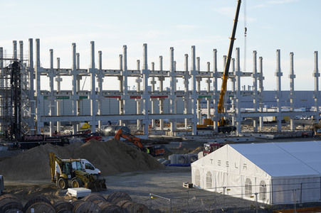 Baustelle der Tesla Gigafactory 4 in Grünheide