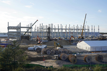 Baustelle der Tesla Gigafactory 4 in Grünheide