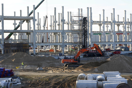 Baustelle der Tesla Gigafactory 4 in Grünheide