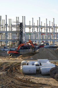 Baustelle der Tesla Gigafactory 4 in Grünheide