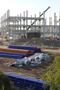 Baustelle der Tesla Gigafactory 4 in Grünheide