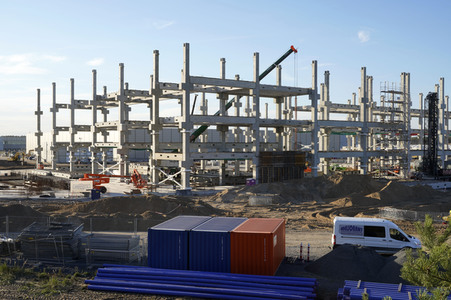 Baustelle der Tesla Gigafactory 4 in Grünheide