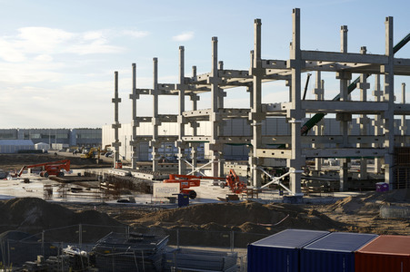 Baustelle der Tesla Gigafactory 4 in Grünheide